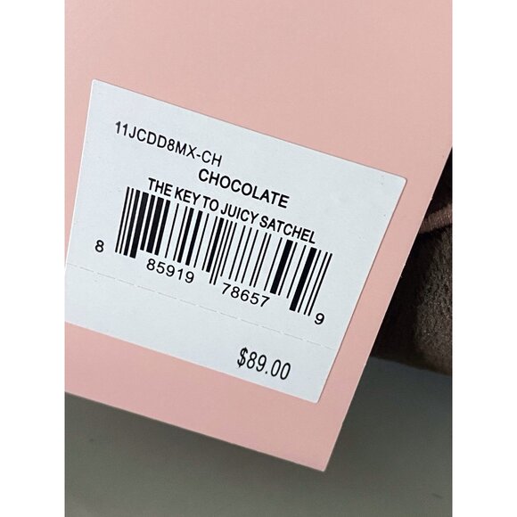 Juicy Couture The Key To Juicy Satchel Crossbody Chocolate Velvet Charm NEW - Picture 5 of 15